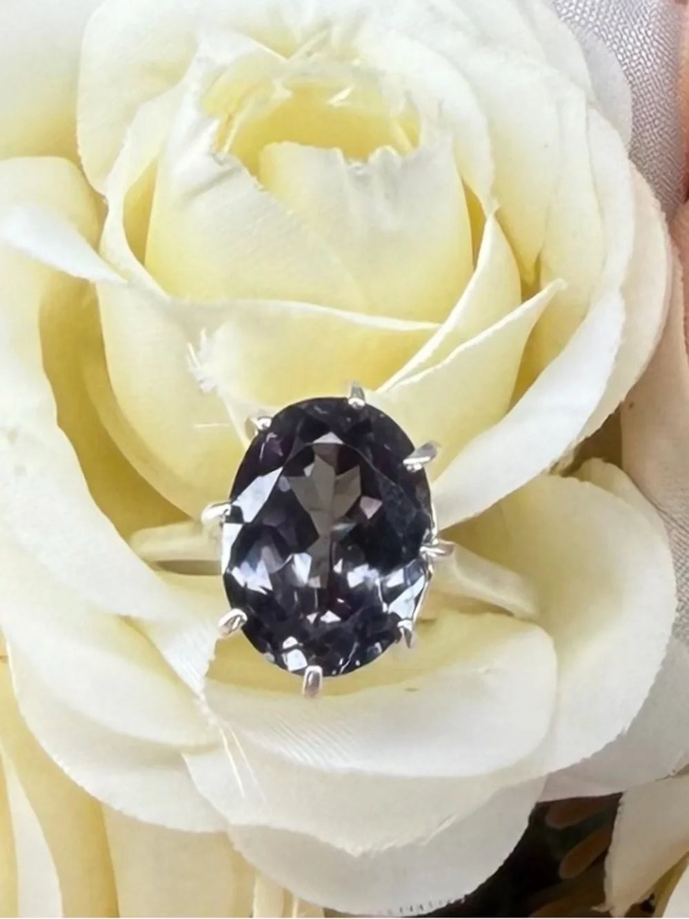 Sold!! Natural Alexandrite 6.05CT Certified 925 Sterling Silver Ring 7.5